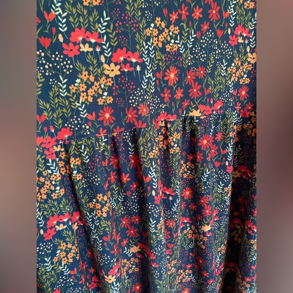 POPSY Ditsy Floral Print Tiered Hem Midi Dress w/ Pockets Size 18 US/ 22 UK - Picture 11 of 16